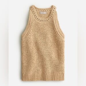 NWT- J. Crew High-neck textured pointelle sweater-tank Sleeveless Top Sz: M